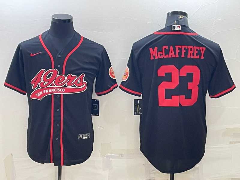Men%27s San Francisco 49ers #23 Christian McCaffrey Black Cool Base Stitched Baseball Jersey